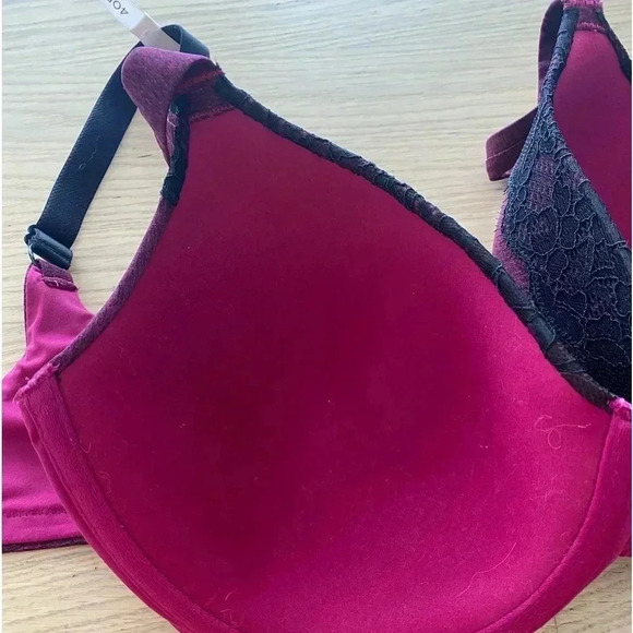 Ambrielle 40D Underwire Lightly Lined Nylon Balconette 3 Hook Adjustable Bra - Picture 3 of 7